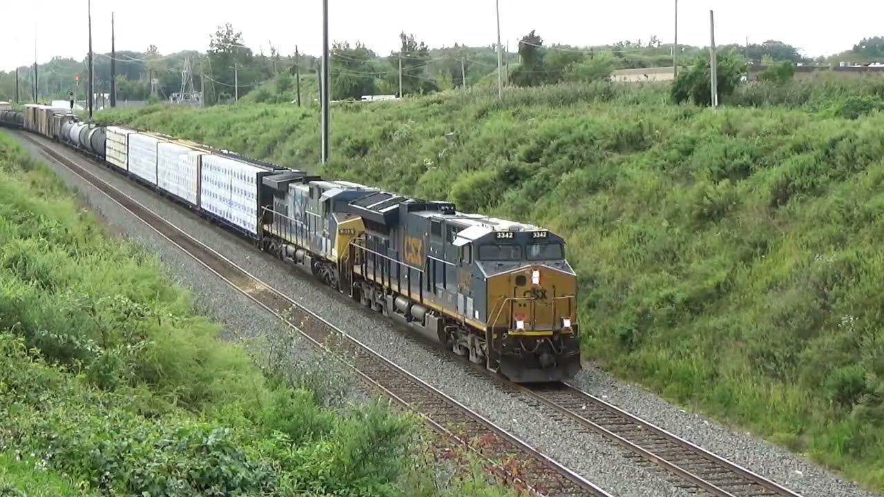 20190909 September 9 2019 CSX Q410 and Q158 at CP Berry on CSX Trenton Line in Philadelphia PA