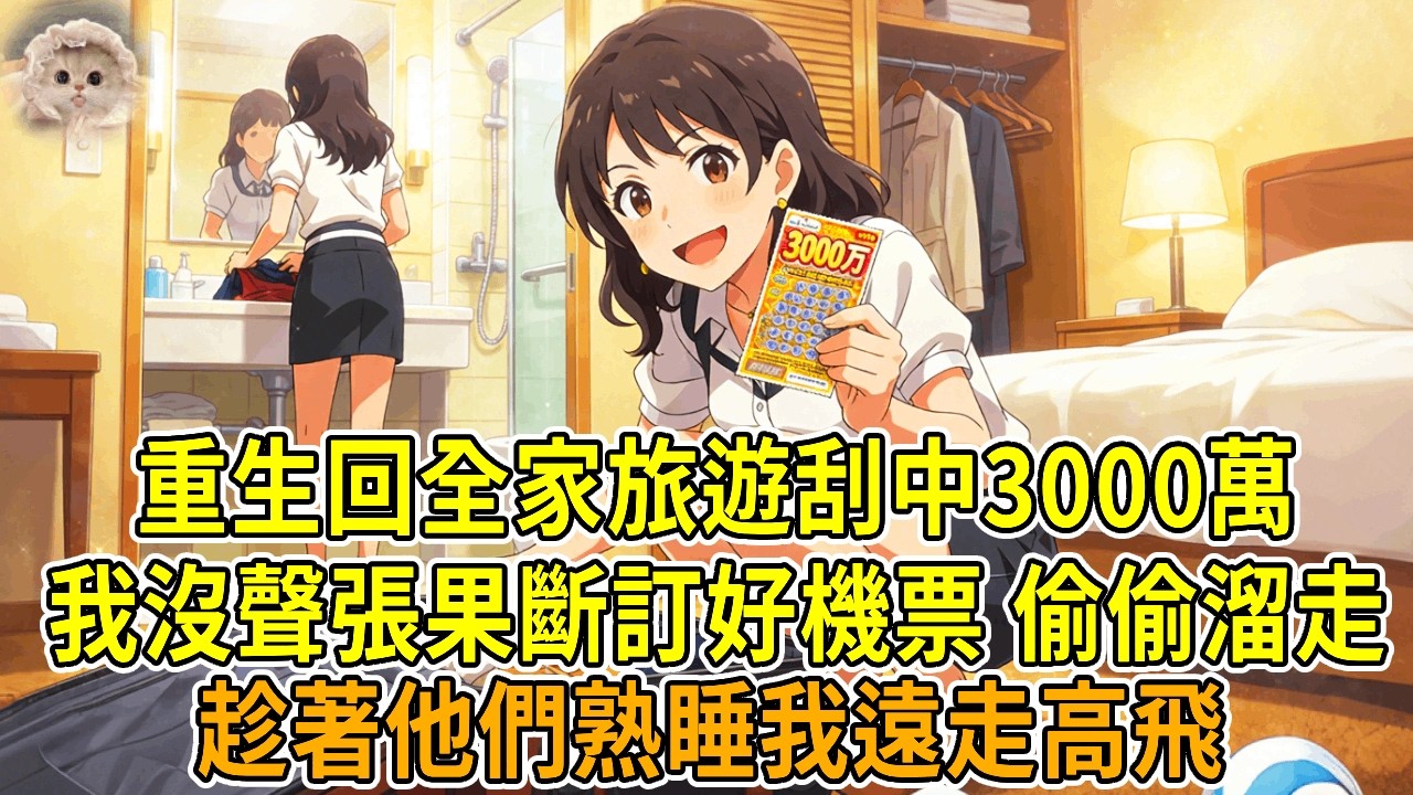 上一世，全家旅遊時買刮刮樂中了3000萬，告訴表妹，她表面上罵我浪費錢，說我在騙人。卻趁我整理行李偷走獎券，冒領後反過來告我誣陷她，爸媽把我打暈丟進死胡同。再睜眼，我剛刮出中獎號碼，沒聲張，訂好機票
