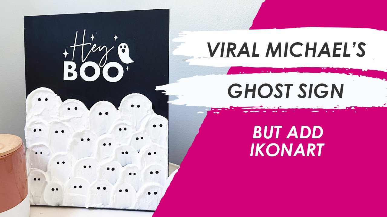 Viral Michael's Spackle Ghost Sign with Ikonart Stencil