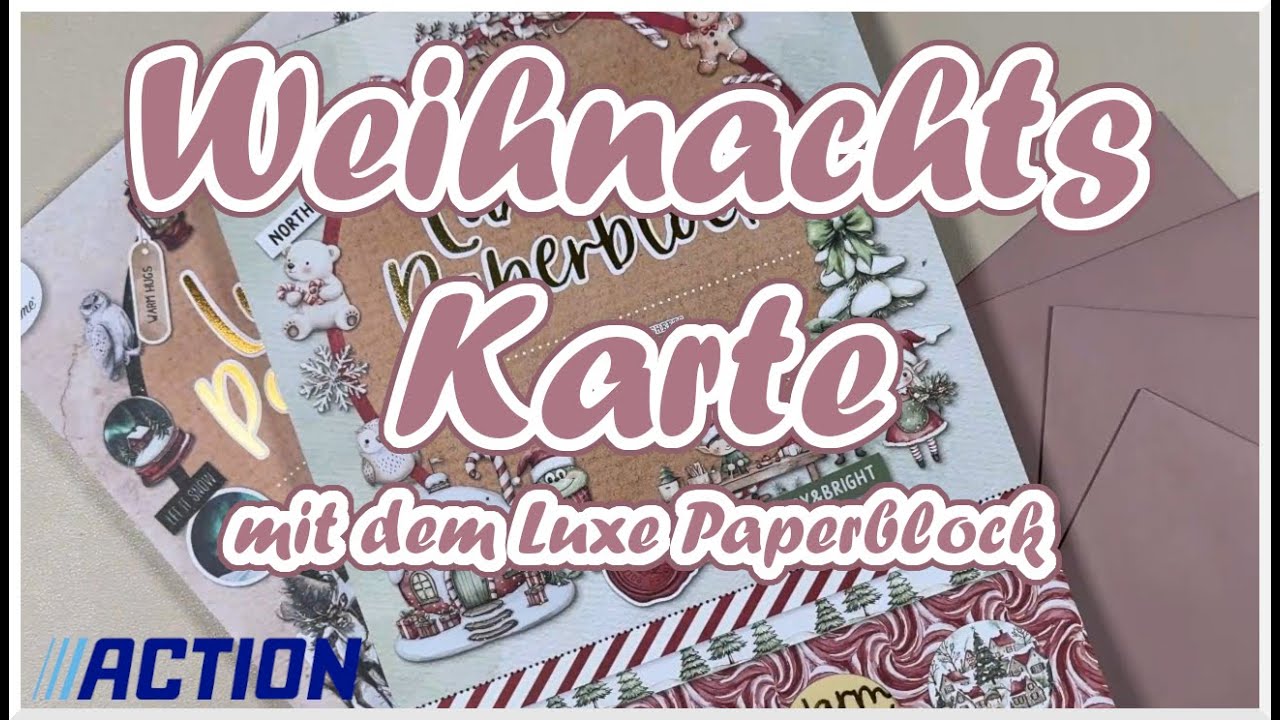 5 Karten || Luxe Paperblock || Weihnachtskarten || Action