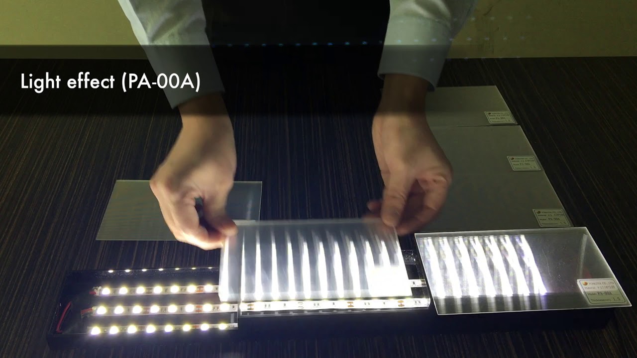Yongtek LED Light diffuser, &ldquo;A&rdquo; series, Linear surface pattern.