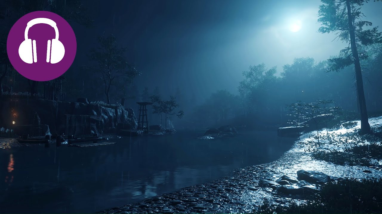RAINY NIGHT On Tsuhsima 💤 Relaxing GHOST OF TSUSHIMA Ambience | Rain & Forest Sounds ASMR