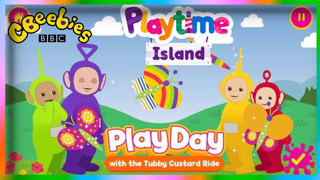 Teletubbies Play Day with the tubby Custard ride | CBeebies Play Island