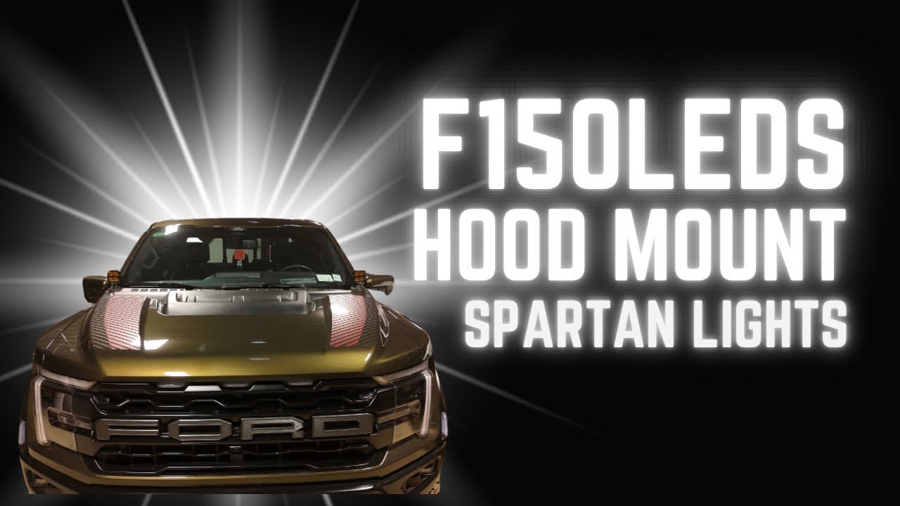 2025 Ford F150 Raptor Hood Mount Spartan Lights F150leds.com