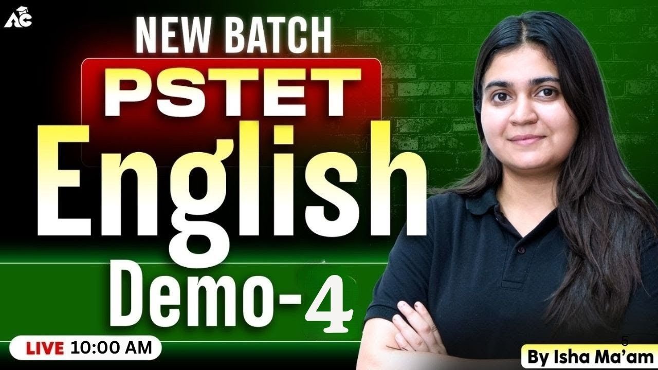 PSTET English Demo Class 4 | New Batch | English for PSTET Exam | By Isha Ma’am | Live 10 AM