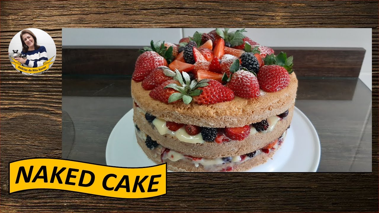 BOLO DE ANIVERSÁRIO COM FRUTAS VERMELHAS - NAKED CAKE - BOLO DESPIDO COM FRUTAS VERMELHAS #nakedcake