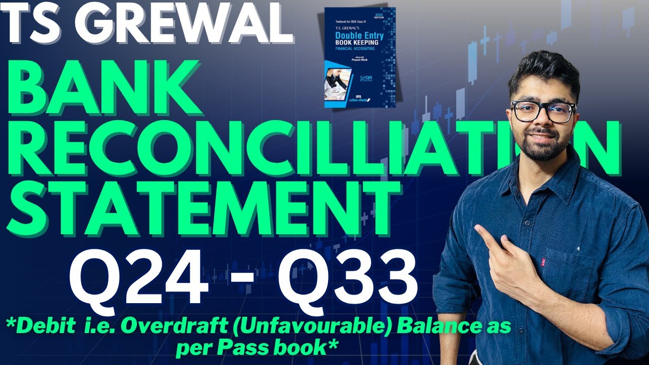 Bank Reconciliation Statement (BRS) Q24,25,26,27,28,29,30,31,32,33 | TS Grewal Solutions Class 11