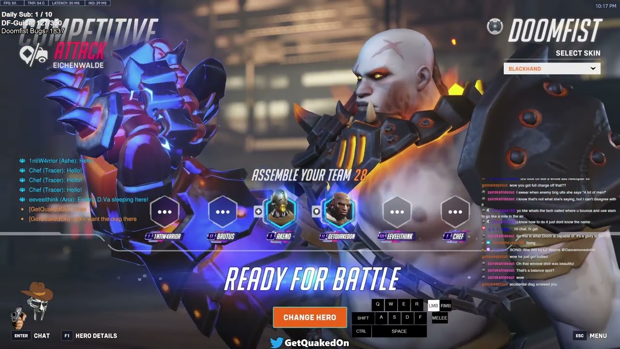 Overwatch 2: запуск Doomfist God GetQuakedOn Игра на Эйхенвальде = легкая победа