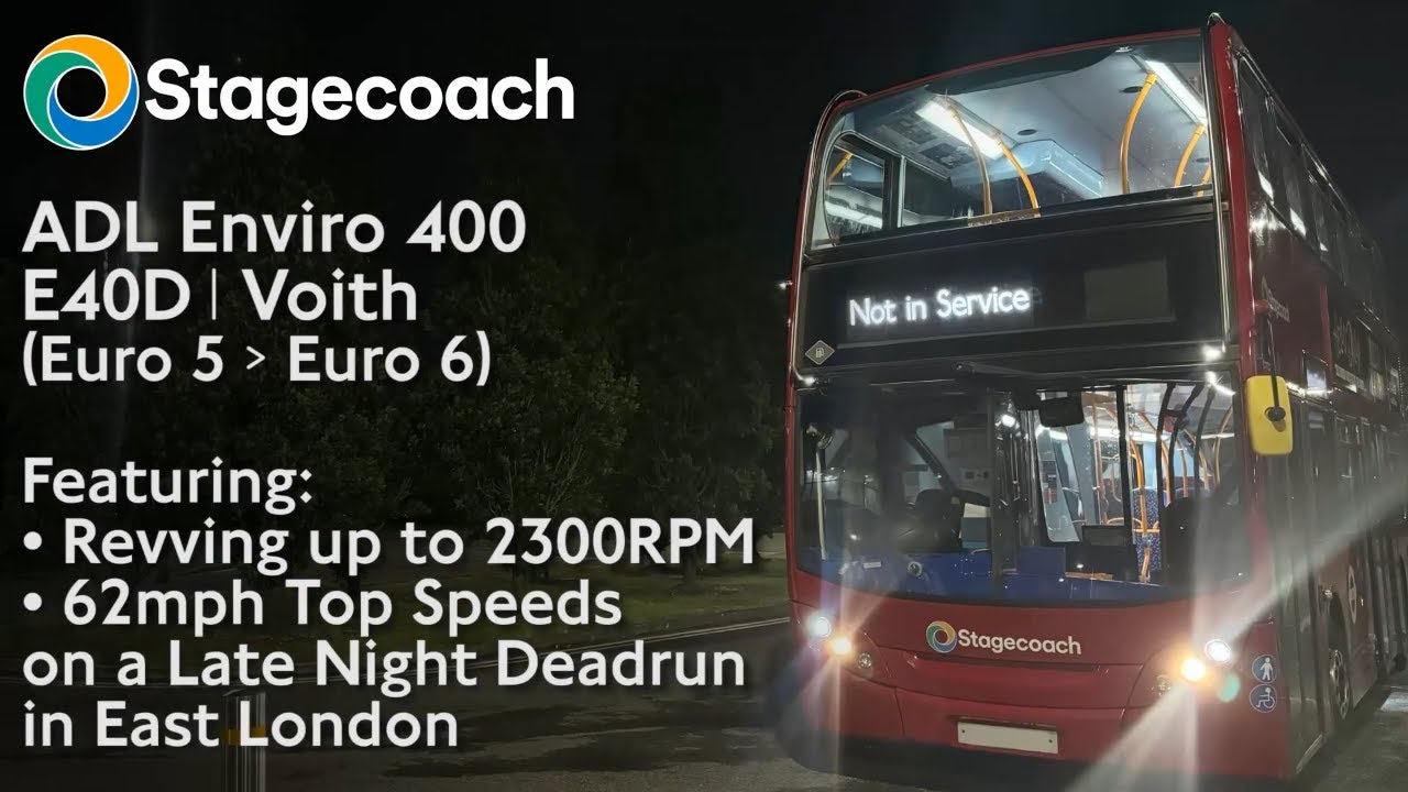 {2300RPM+} Stagecoach London Enviro 400 Voith ft. High Revs & Top Speed on a Late Night Deadrun