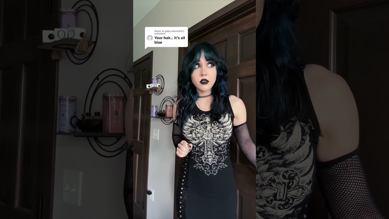 Why are You Blue?😰 #bluehair #hair #hairdye #gothic #gothicgirl #alt #altgirl #alternative