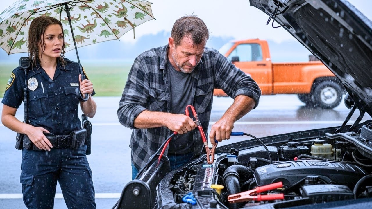 Samotny ojciec zatrzymał się, by pomóc policjantce — zamarł, gdy zobaczył jej twarz: „Moja była?”