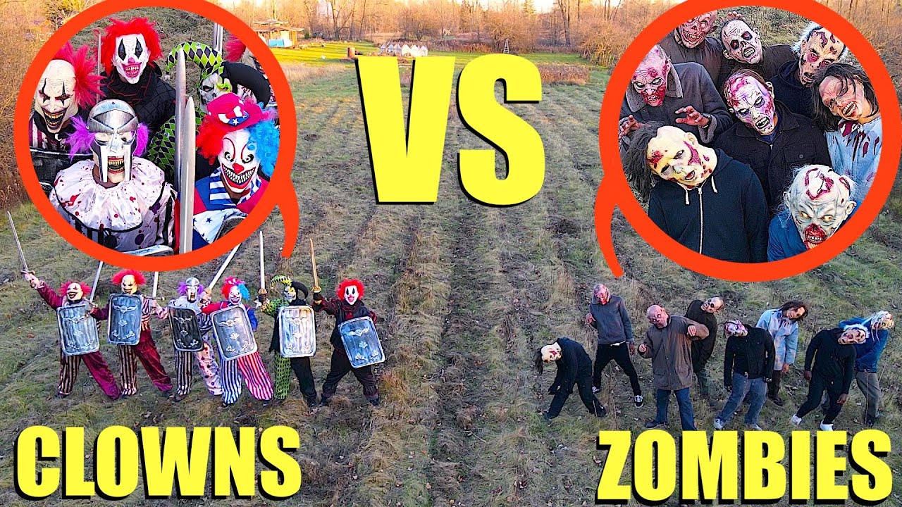 when you see Clowns VS Zombies don't approach them! Run AWAY Fast! (Battle of the Armies)