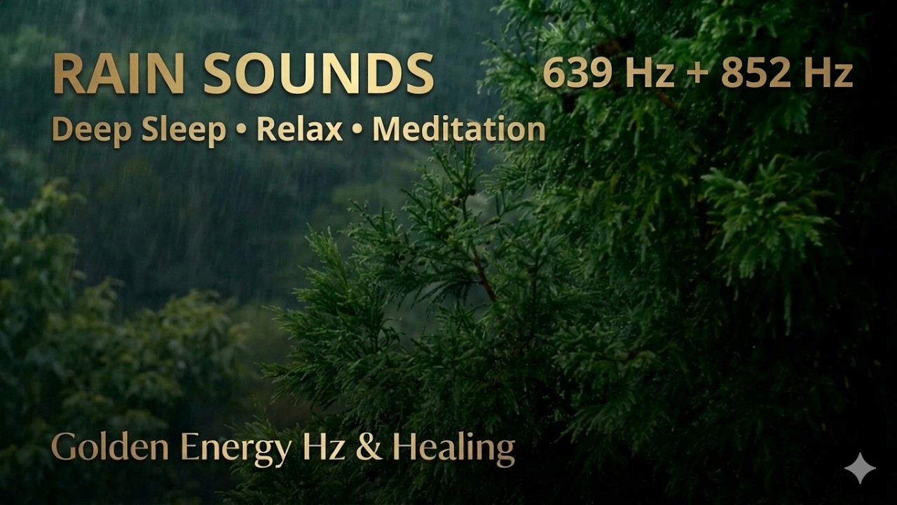 Rain Sounds in a Peaceful Forest 639 Hz 852 Hz Healing Frequencies Deep Sleep, Relaxation Meditation