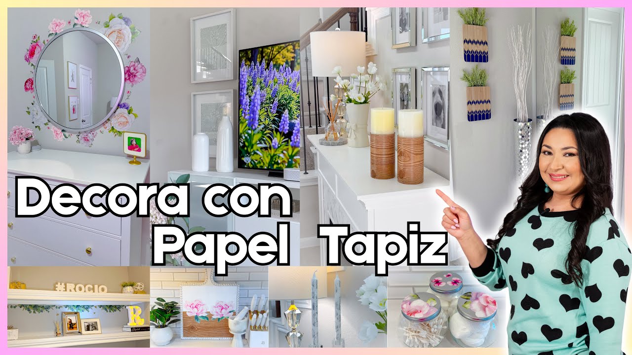 DECORA con PAPEL TAPIZ de solo $1 / Peel and stick DIYs