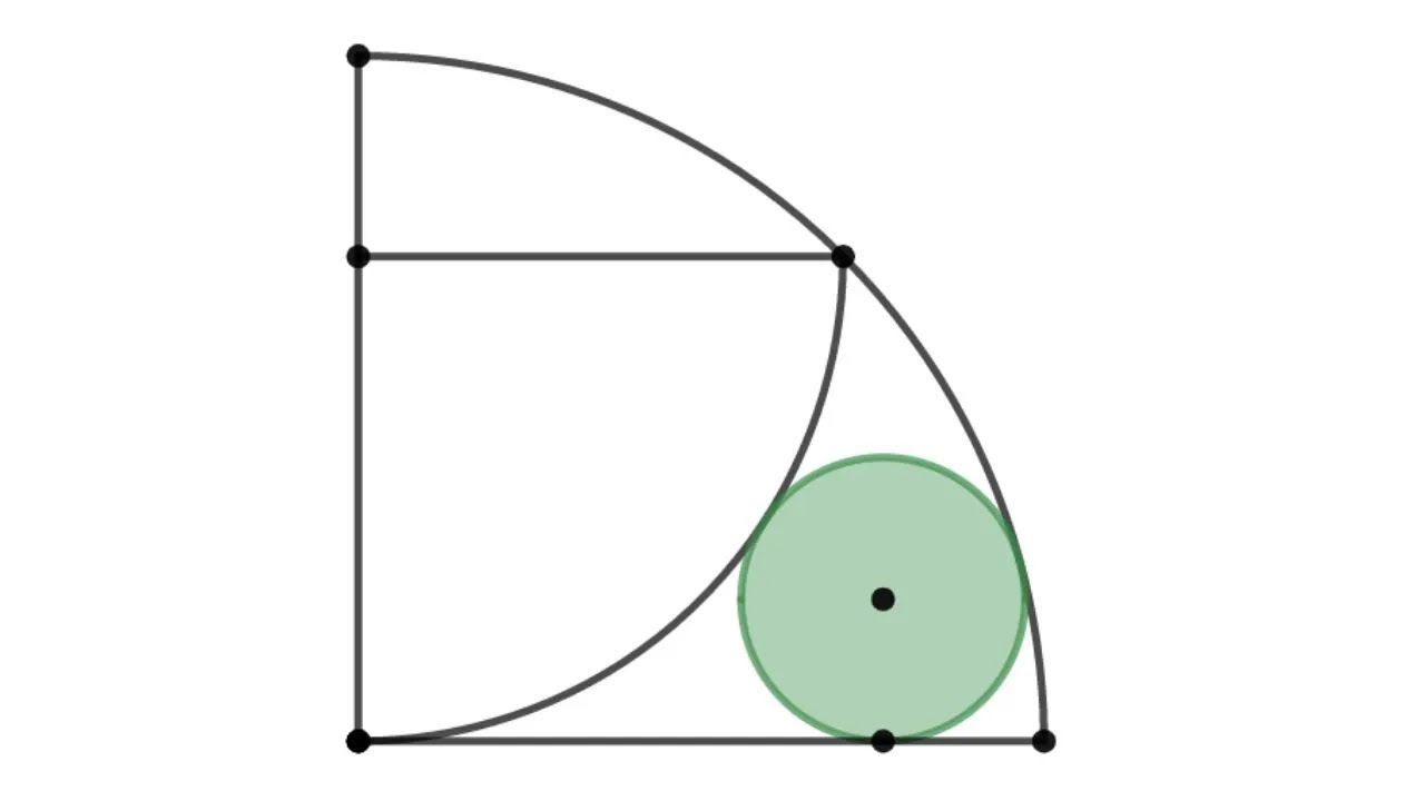 A geometry puzzle with a quarter circle and a circle