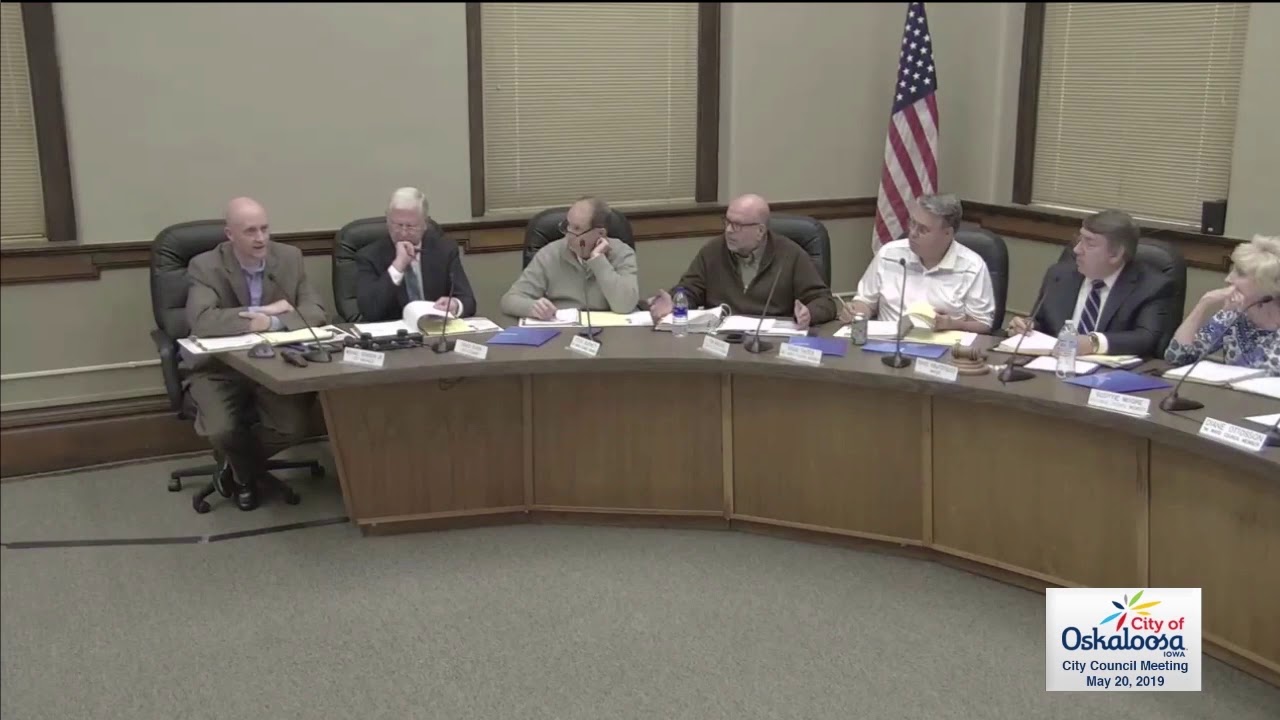 Oskaloosa City Council Meeting for May 20, 2019