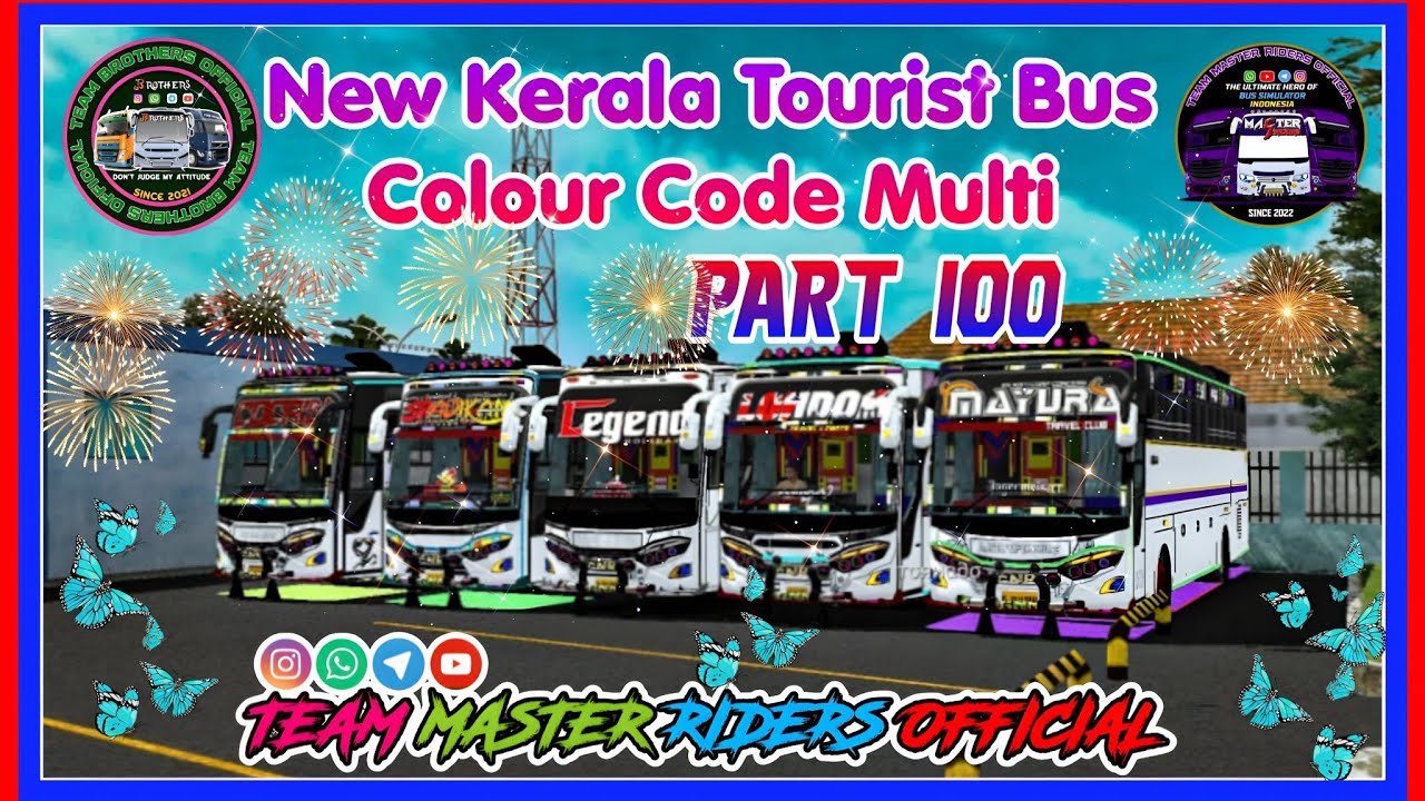 New Kerala Tourist Bus Colour Code Multi Part 100 #gamer #bussid #tranding #colourcode 