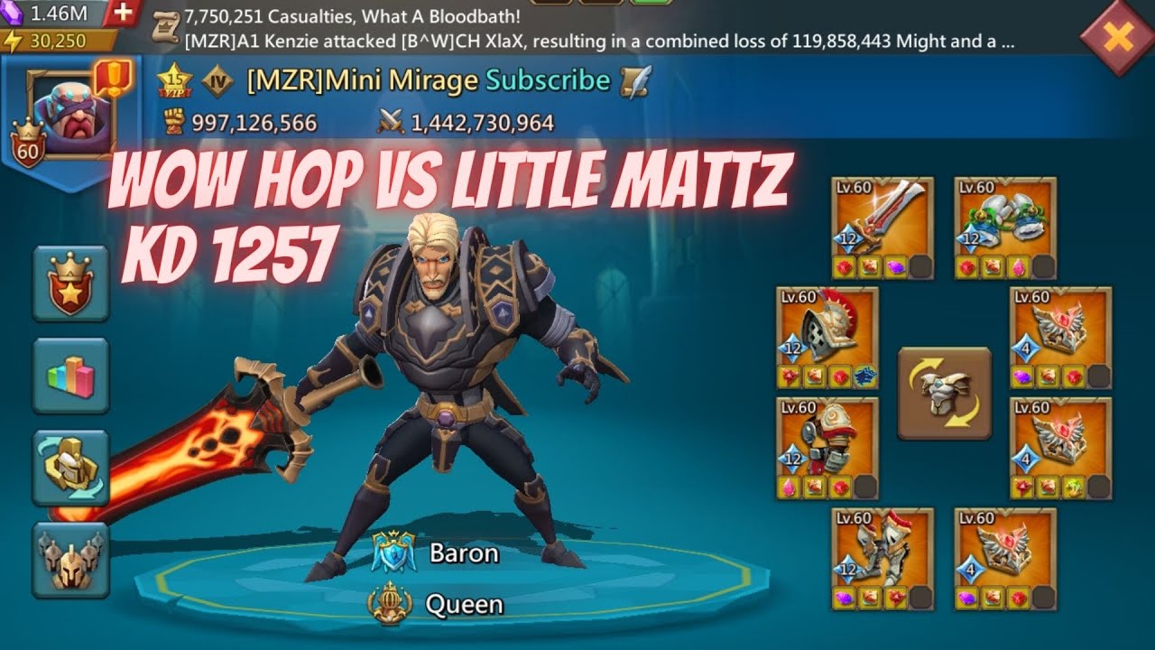 INSANE WOW HOP VS LITTLE MATTZ, kd. 1257 (Full Fight) - LORDS MOBILE