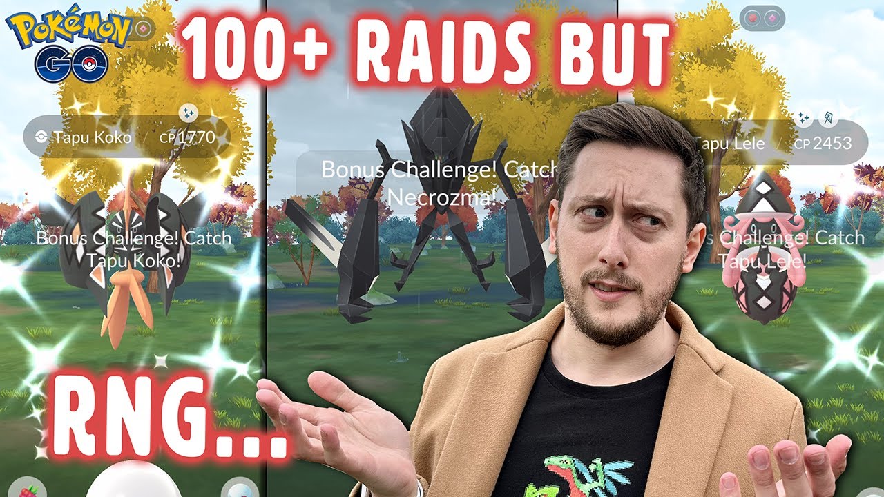 100+ RAID GRIND! Shiny Necrozma FAIL and Tapu Koko and Tapu Lele Backgrounds (Pokemon GO)