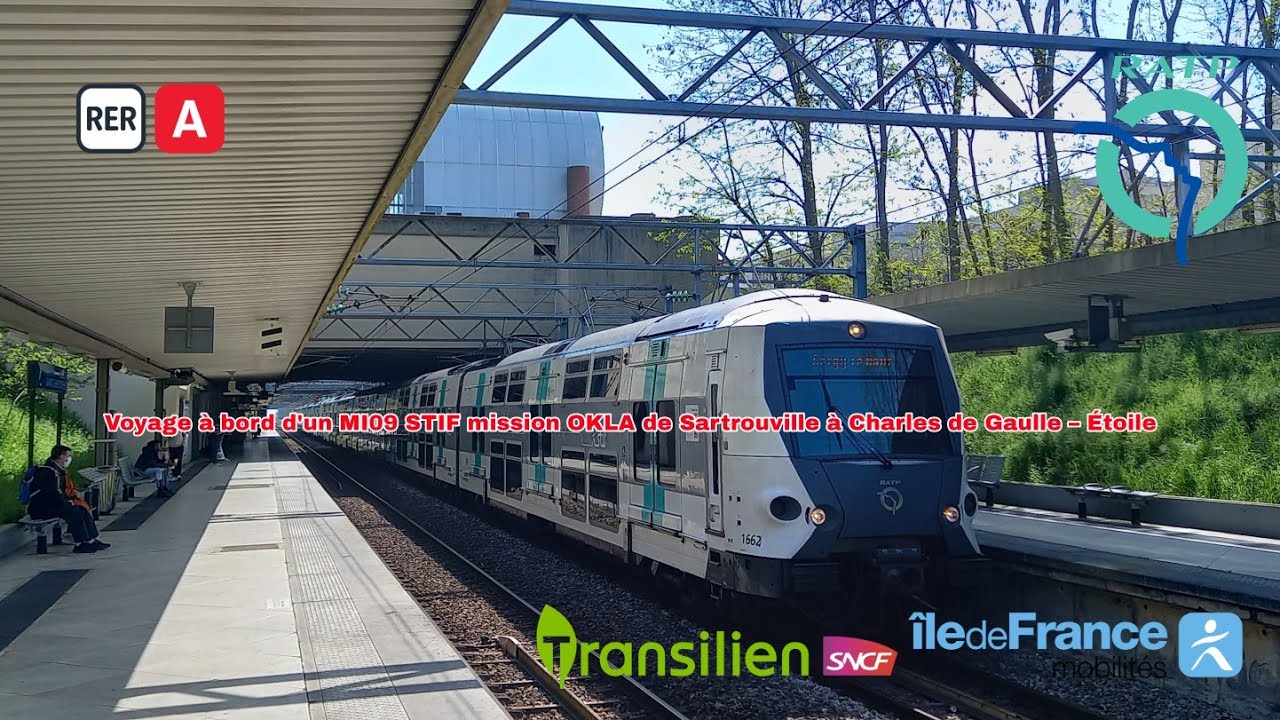 [RER A] Voyage à bord d'un MI09 STIF mission OKLA de Sartrouville à Charles de Gaulle Étoile
