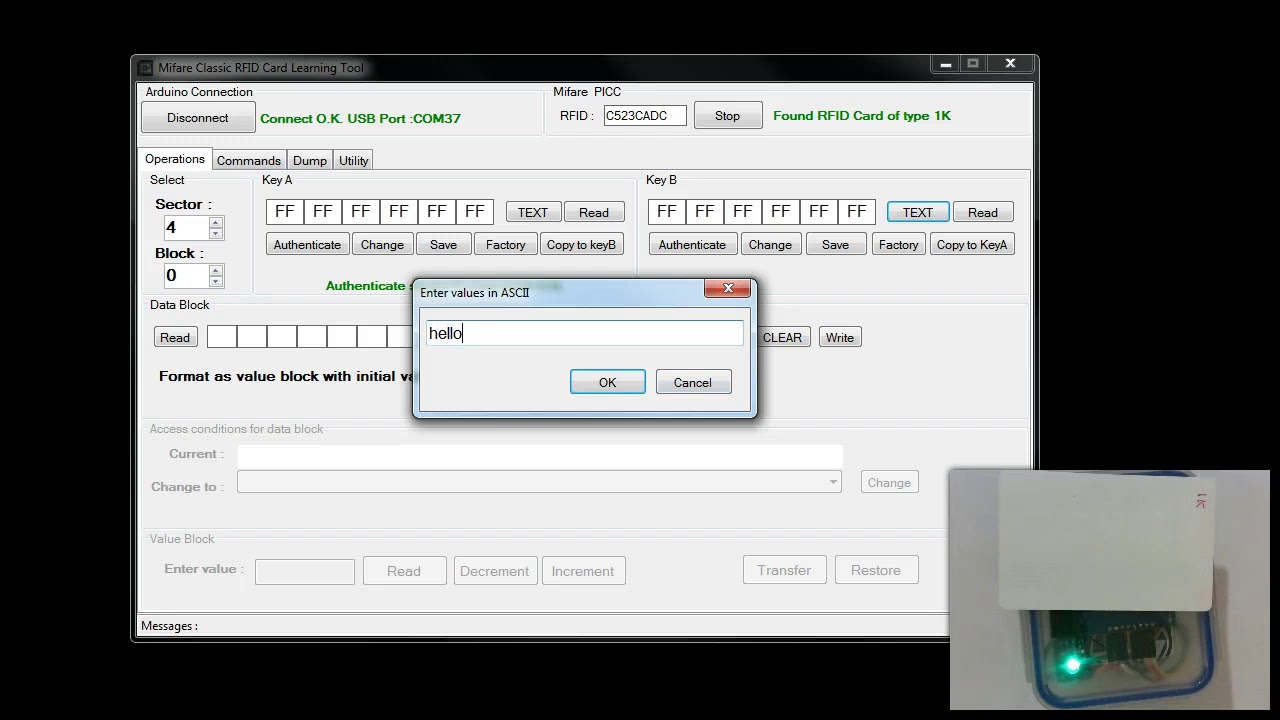 Mifare Classic basic operations - part2