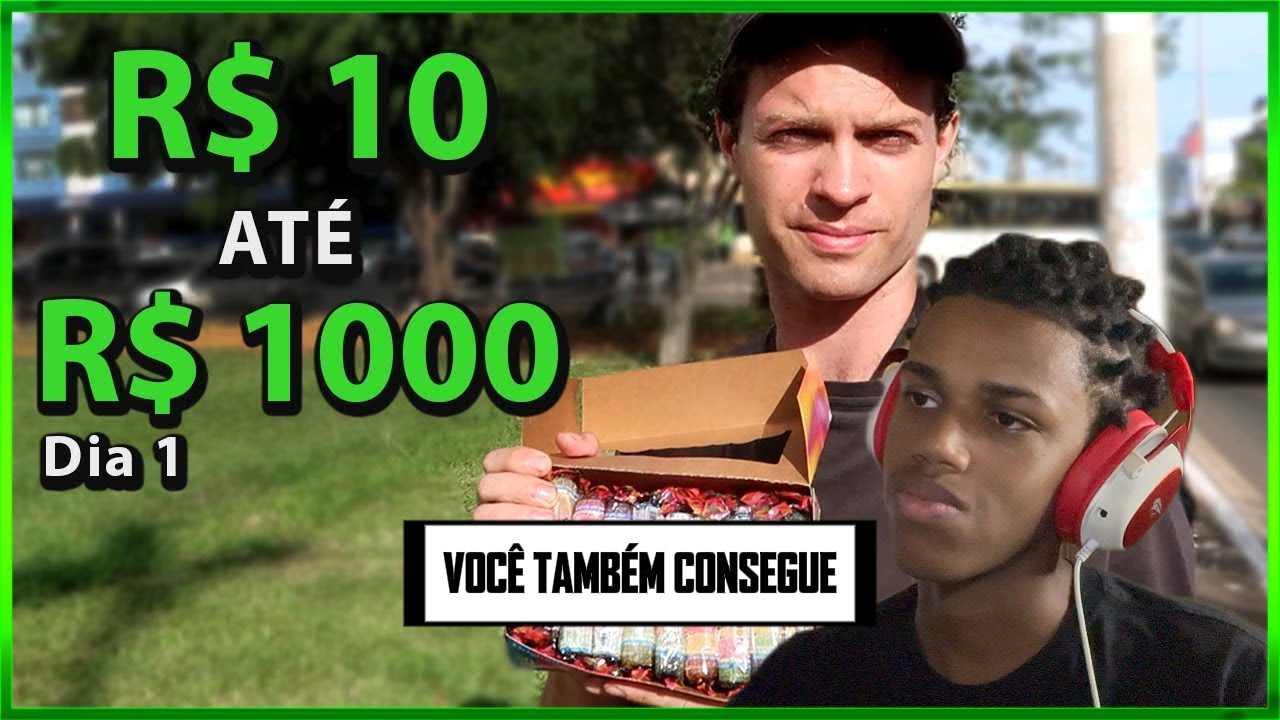 10 ATÉ 1000 REAIS! Fazendo dinheiro na rua - Dia 1  | GLAUBINHO