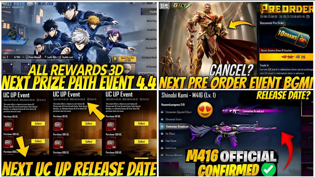 🔴NEXT ULTIMATE SET BGMI 4.4😍| NEXT PRIZE PATH IN BGMI 4.4🔥| NEXT UC UP EVENT BGMI |😈SHINOBI KAMI M4