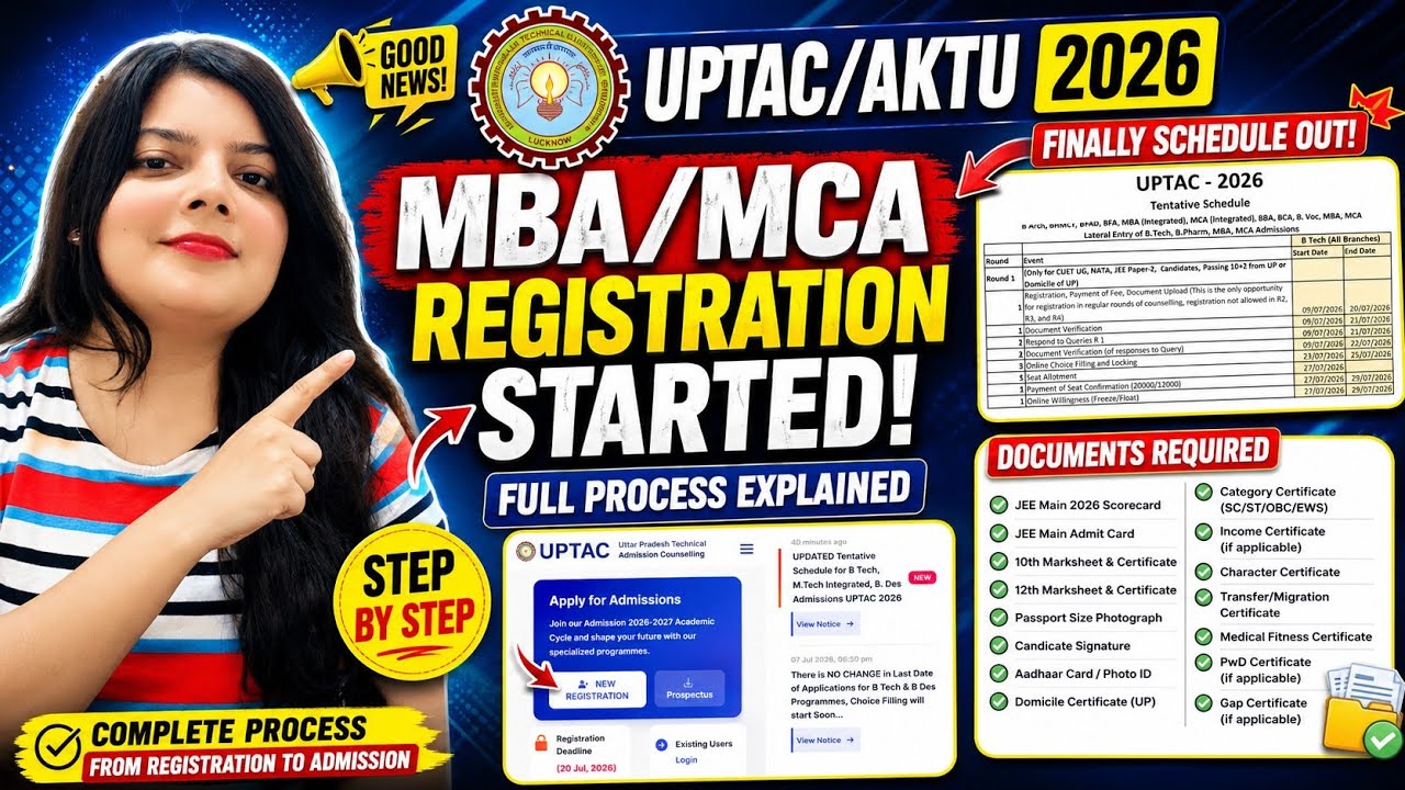 🚨 AKTU MBA & MCA Registration 2026🔥 Step-by-Step Registration Process + Documents | Schedule Out ✅