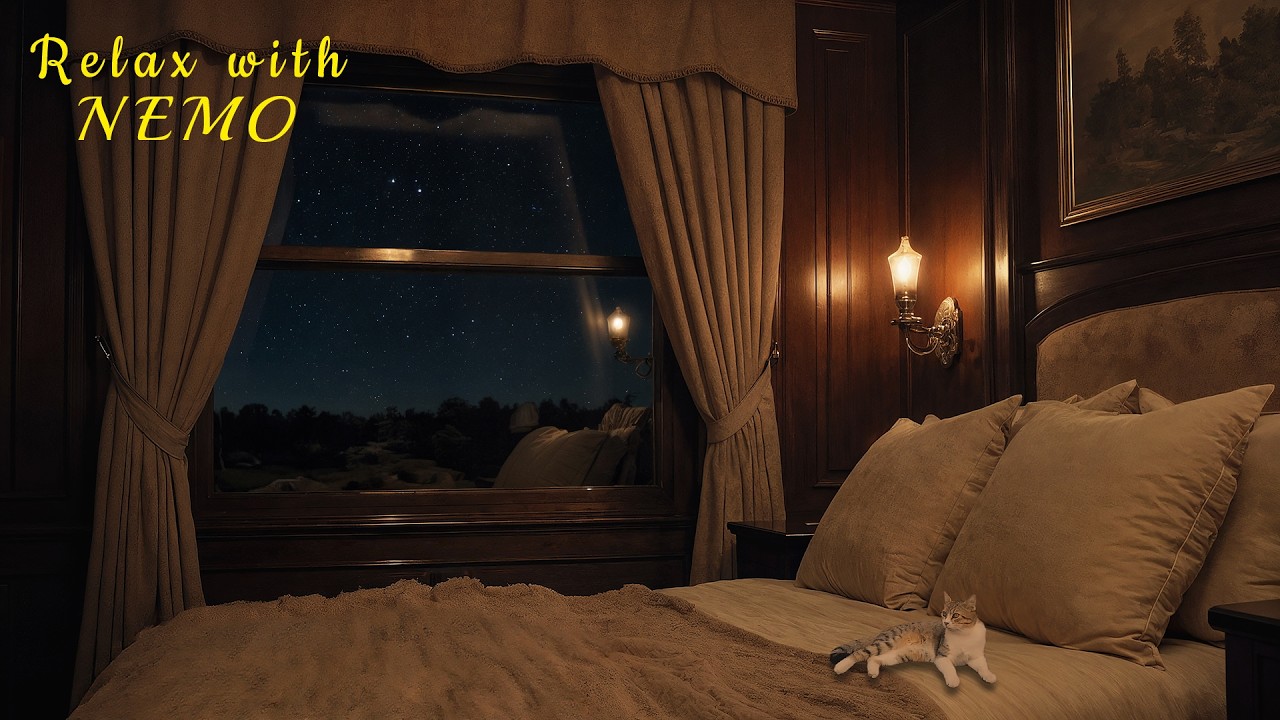 Cozy Old Train Sleeper Car Ambience - Train Journey at Night with Relaxing Railways Sounds for Sleep