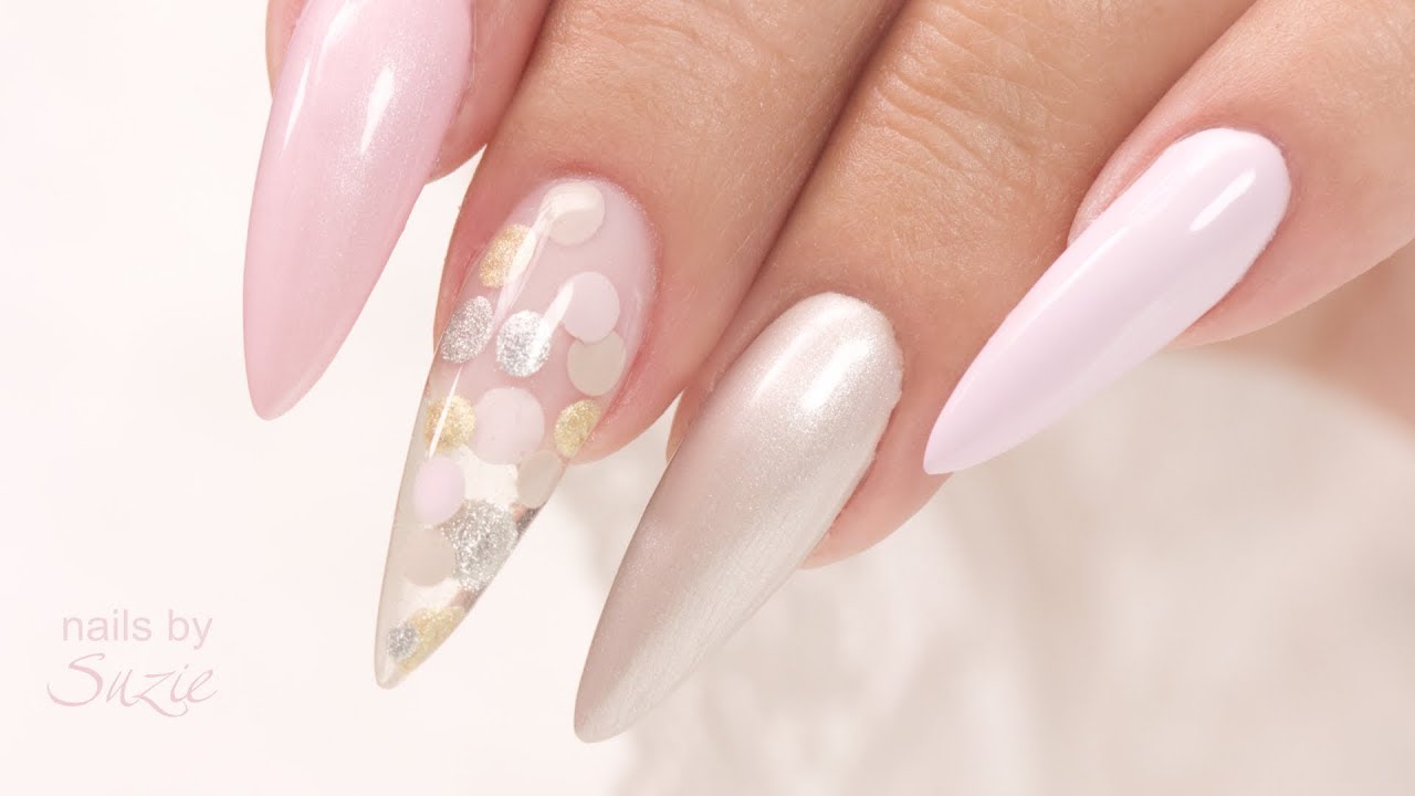 3D Sandwich Technique - Wedding Confetti Gel Nail
