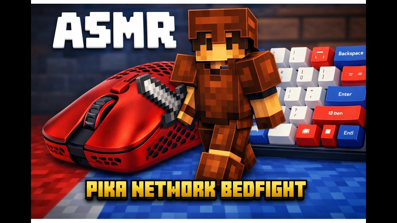 ASMR 4K | I tried Pika Network Bedfight for first time | 10 min of clean mouse+keyboard sounds