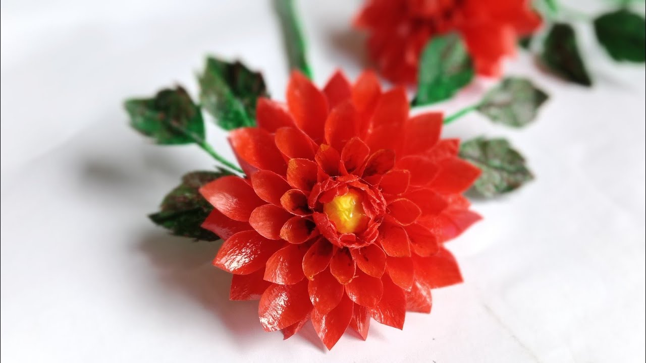 How To Make Dahlia Flower From Plastic Bag - Diy Dahlia Flower