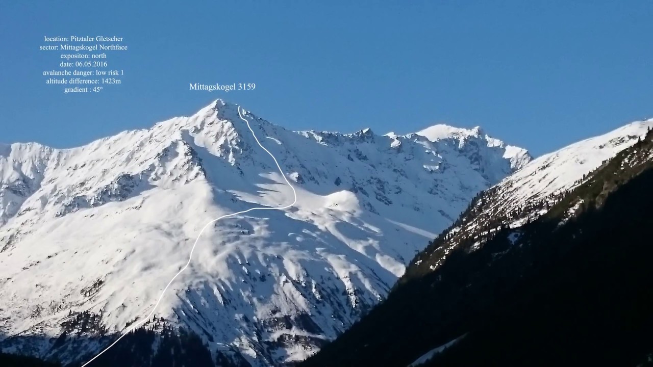 Freeride Mittagskogel Northface - Pitztaler Gletscher Mai 2016