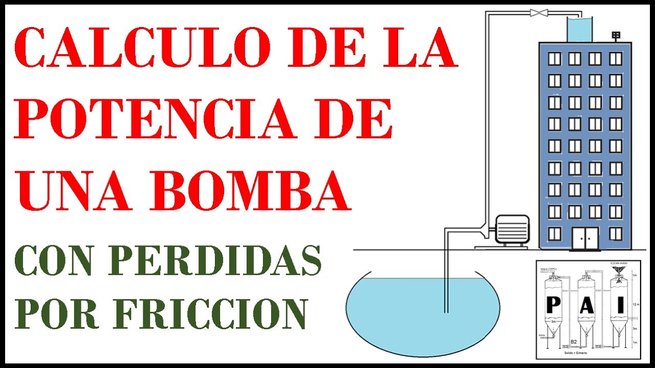 POTENCIA DE UNA BOMBA HIDRÁULICA CON PERDIDAS POR FRICCIÓN