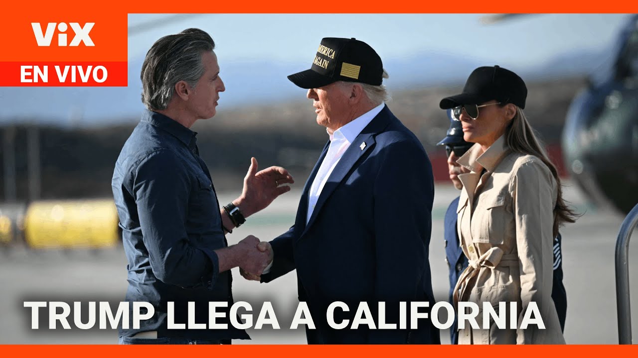 El presidente Trump recorre las zonas afectadas por los incendios en California
