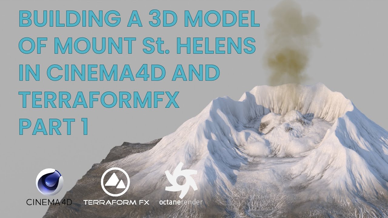 Building a model of Mount St Helens using Digital Elevation Maps, in TerraformFX, Cinema 4d - Part 1