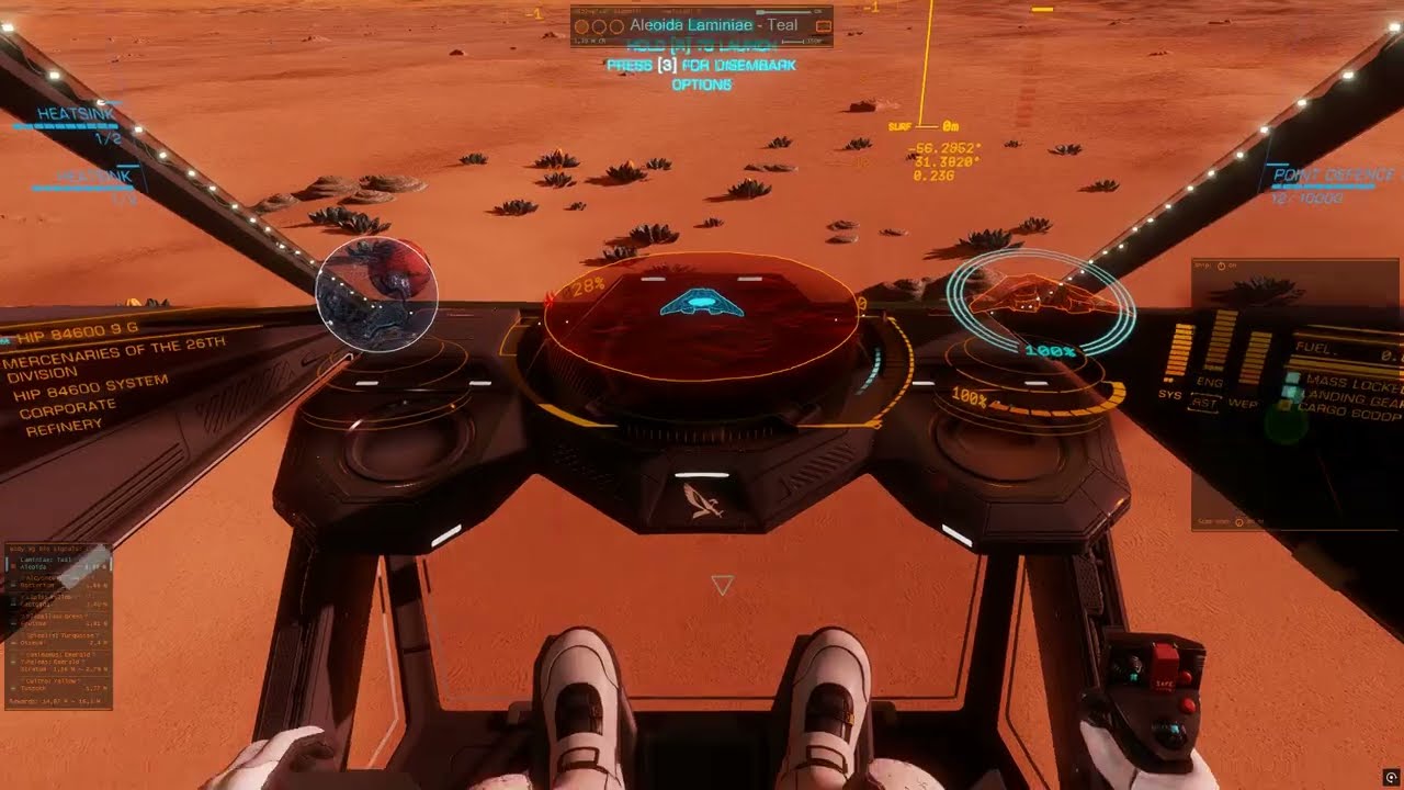 Elite Dangerous - Nira does exobiology. Note SrvSurvey overlays.