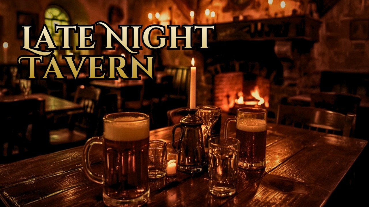 Cozy Medieval Tavern Ambience | 1 Hour Warm Fireplace Music