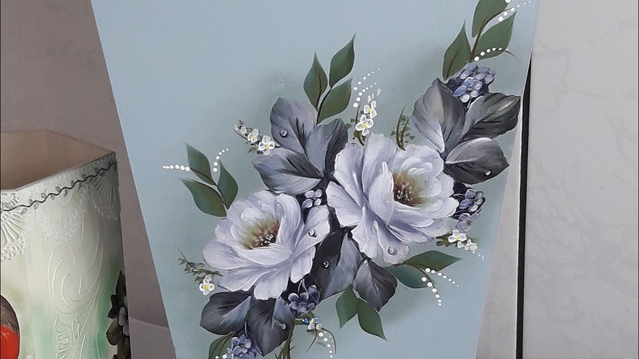 Decoupage com papel 3d Vaso Decorativo