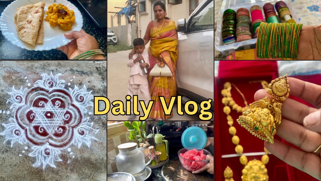 Indoor plant maintenance| rangoli | antique jewellery design | daily routine vlogs in Kannada