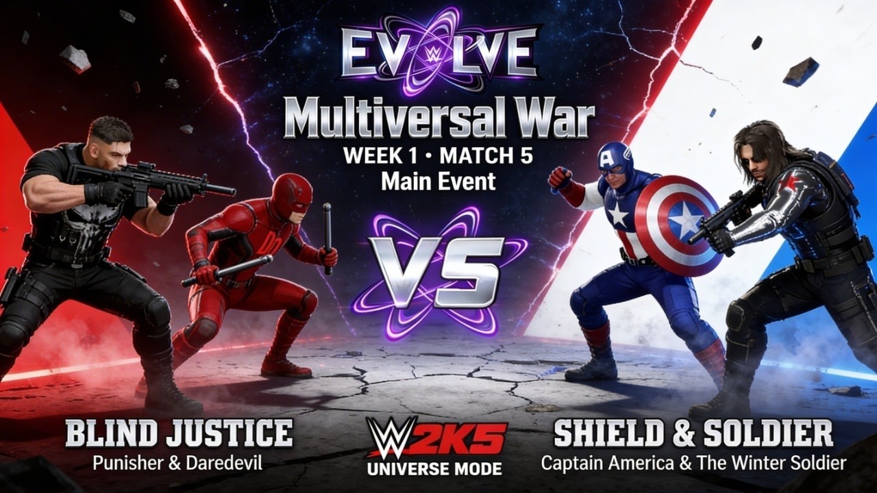 MAIN EVENT: Blind Justice vs Shield & Soldier | EVOLVE Week 1 | WWE 2K25 Universe Mode