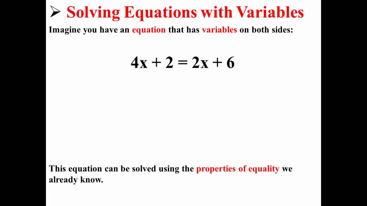 Solving Equations with Variables