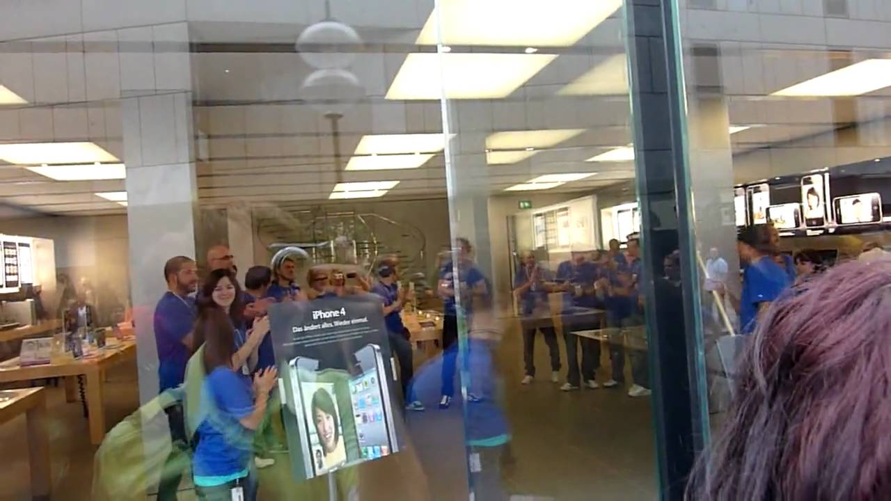 Apple iPhone 4 Verkaufsstart in M&uuml;nchen Apple Store - Ungek&uuml;rzt & Unter ersten 10 Personen