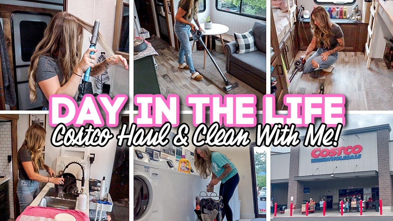 DAY IN THE LIFE // Costco Haul & Cleaning // Full-Time RV Living