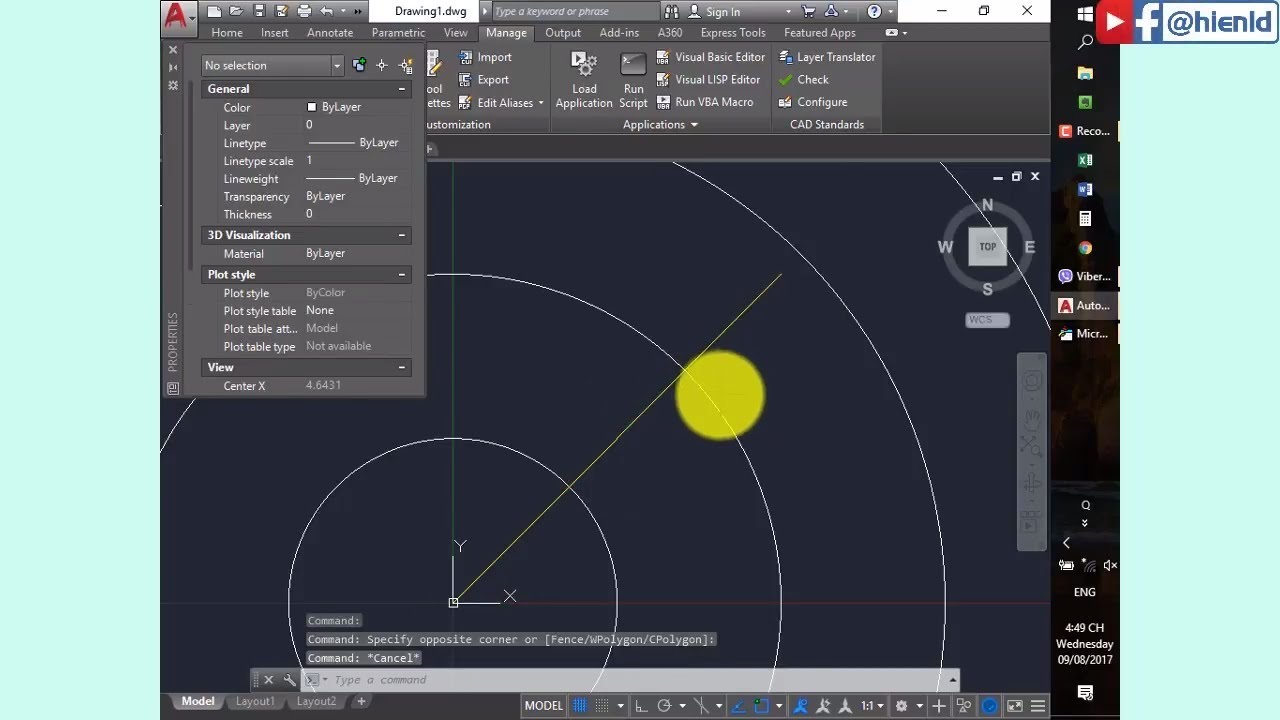 Ví dụ đầu tiên với VBA trên Excel và AutoCAD