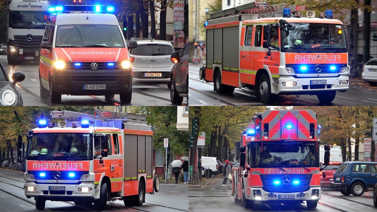 [FOLGEALARM - WENDEMANÖVER!] - Einsatzfahrten Feuerwehr Düsseldorf - Feuerwache 1