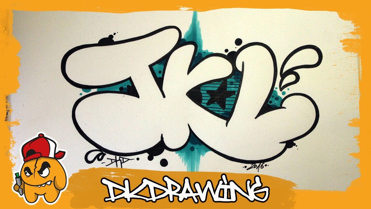 Graffiti Alphabet Tutorial - How to draw Graffiti Bubble Letters J to L