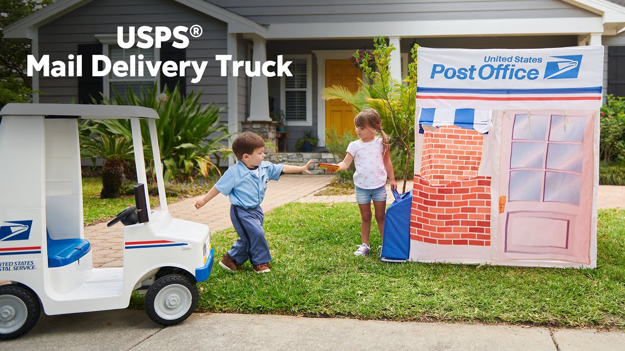 Kid Trax | USPS® Mail Delivery Truck and USPS® Post Office®  Tent | Ride-On Toys | Play Tents