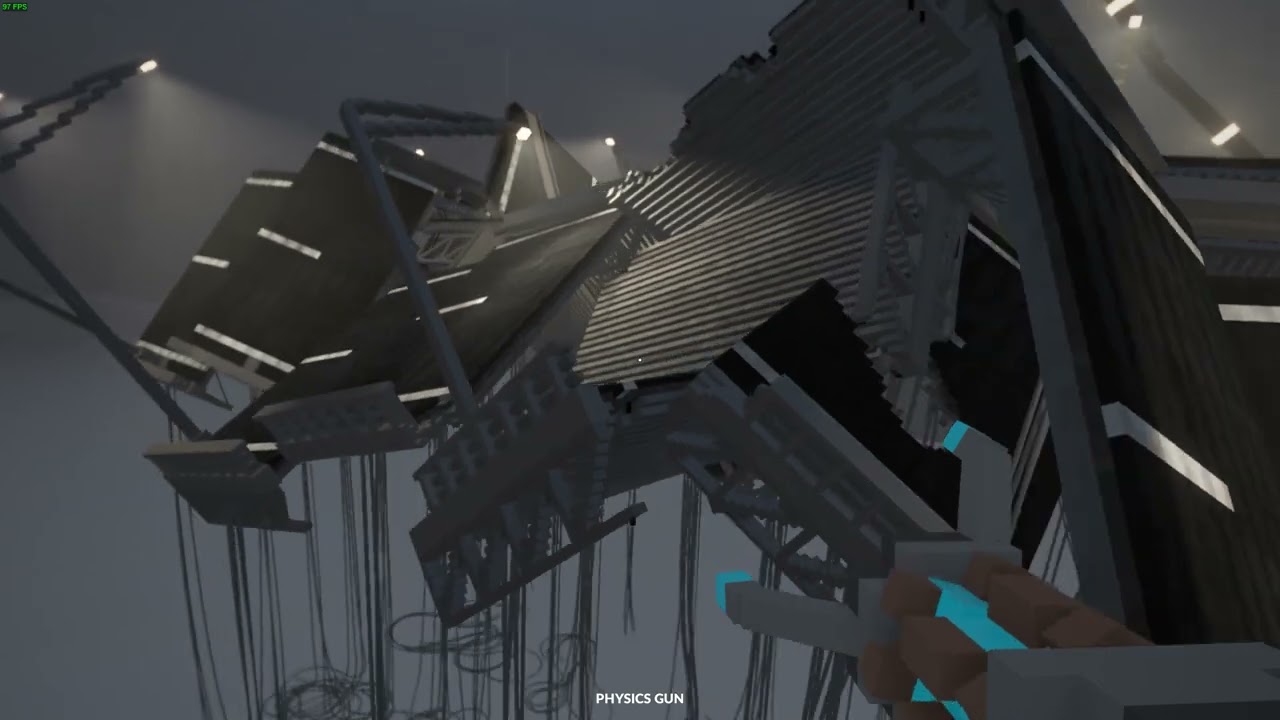Testing out a suspension bridge in teardown