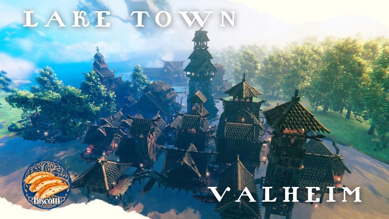 Valheim : Laketown ( Viking build : house & Interior design )